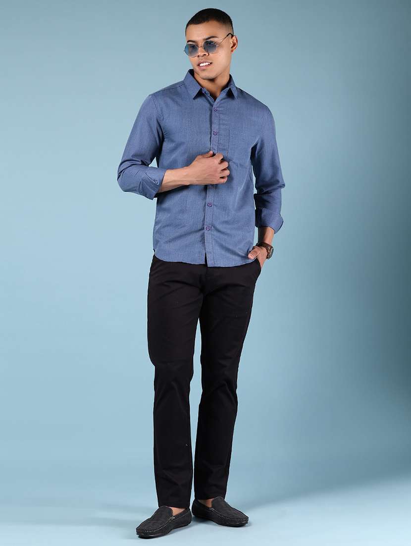 men solid long sleeve regular fit casual shirt - 21907644 - Standard Image - 5
