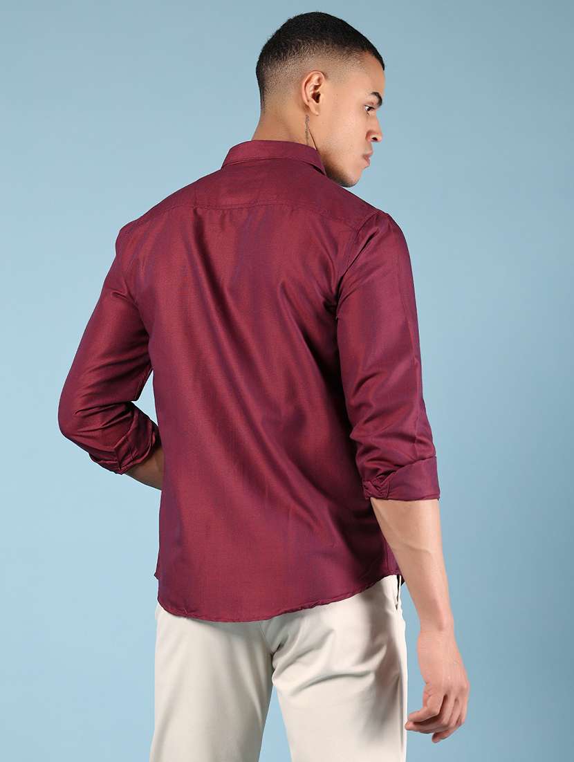 men solid collared long sleeve shirt - 21907645 -  Standard Image - 3