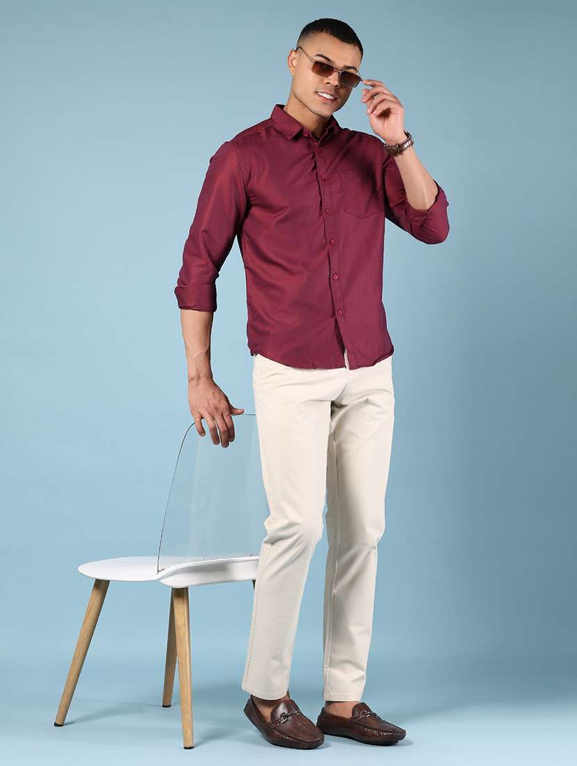 men solid collared long sleeve shirt - 21907645 -  Standard Image - 5