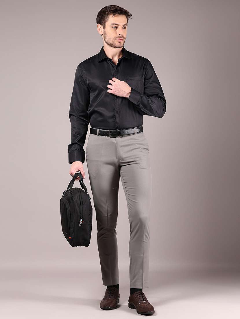 men solid long sleeve formal shirt - 21907646 -  Standard Image - 5