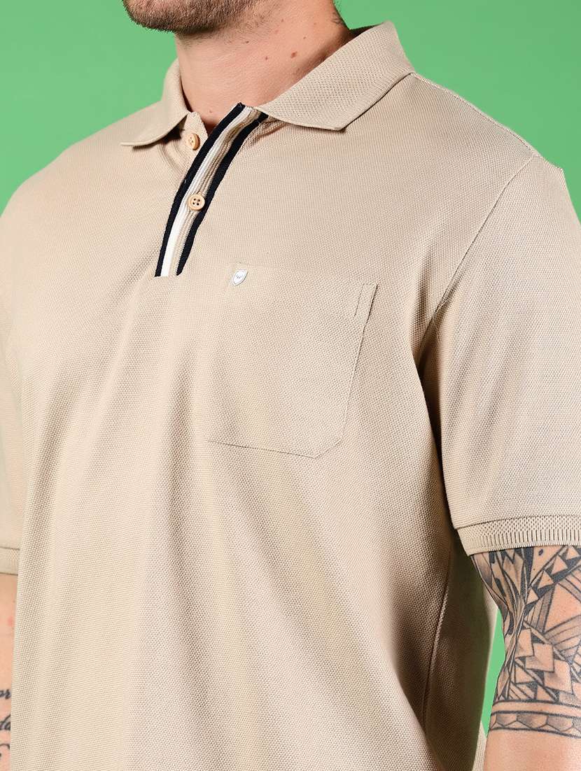 men solid short sleeve polo t-shirt - 21907691 -  Standard Image - 3
