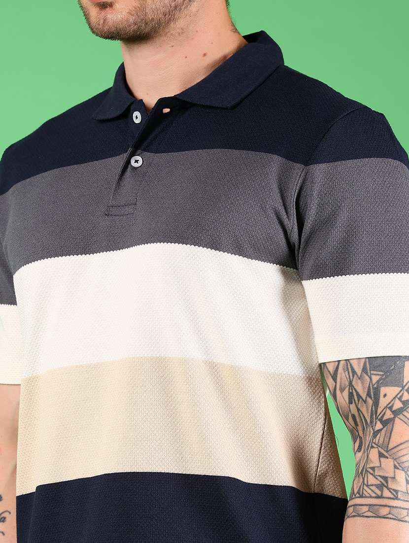 men color block short sleeve regular fit polo t-shirt - 21907701 -  Standard Image - 3