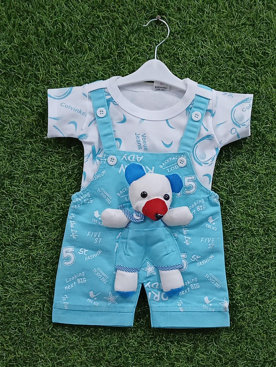 kids printed adjustable strap dungree