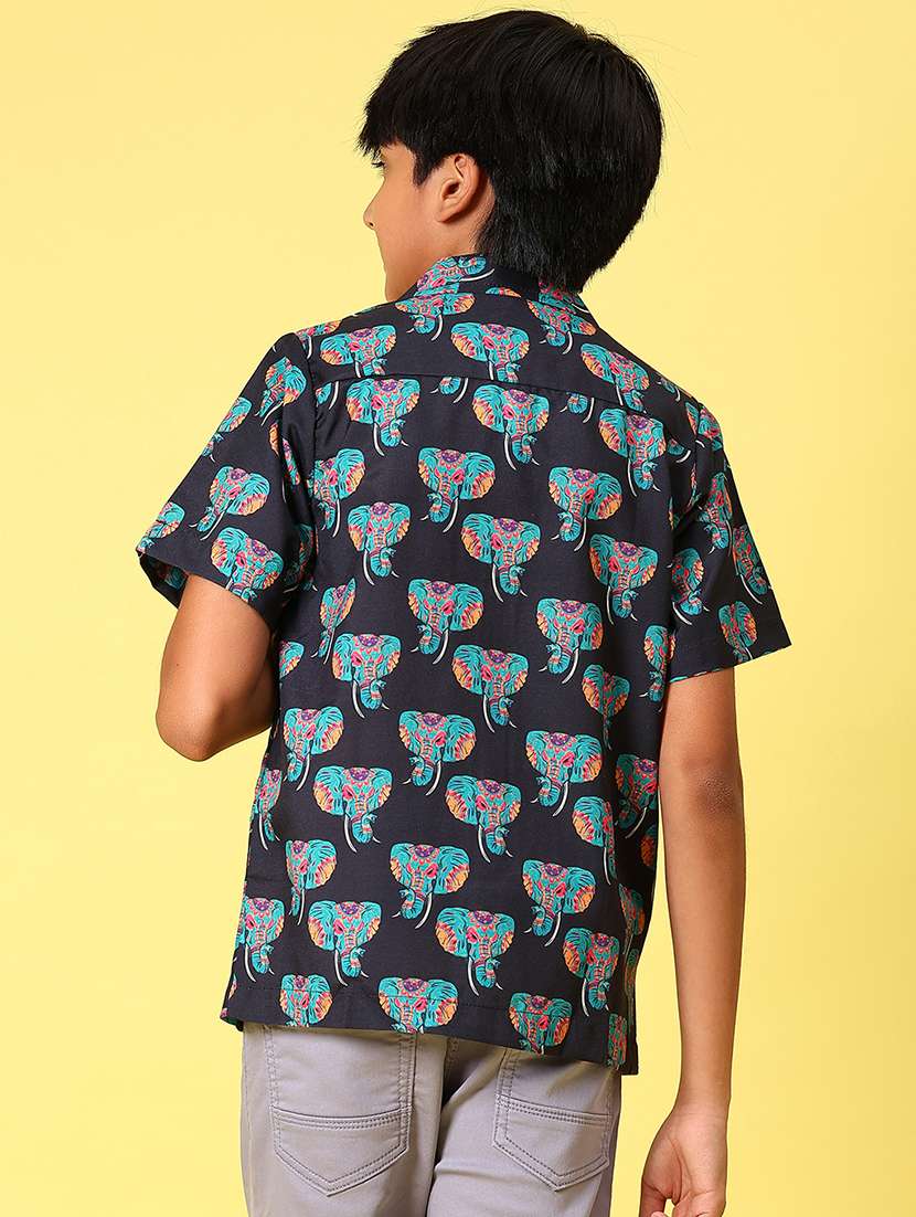 boys printed short sleeve loose fit shirt - 21907777 -  Standard Image - 3