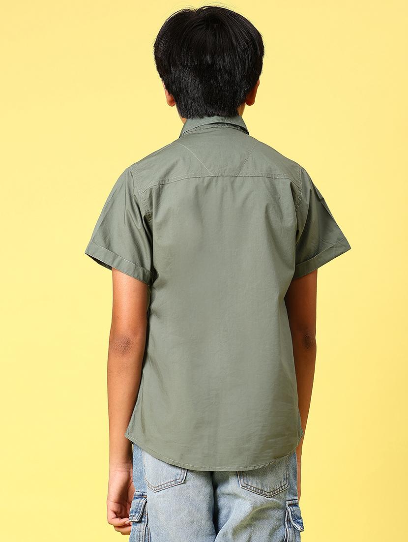boys solid short sleeve casual shirt - 21907779 - Standard Image - 3