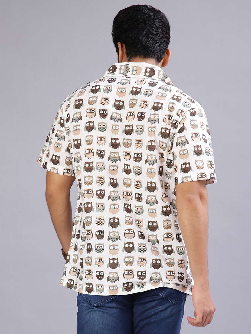 men printed collared short sleeve regular fit shirt - 21907782 -  Standard Image - 3