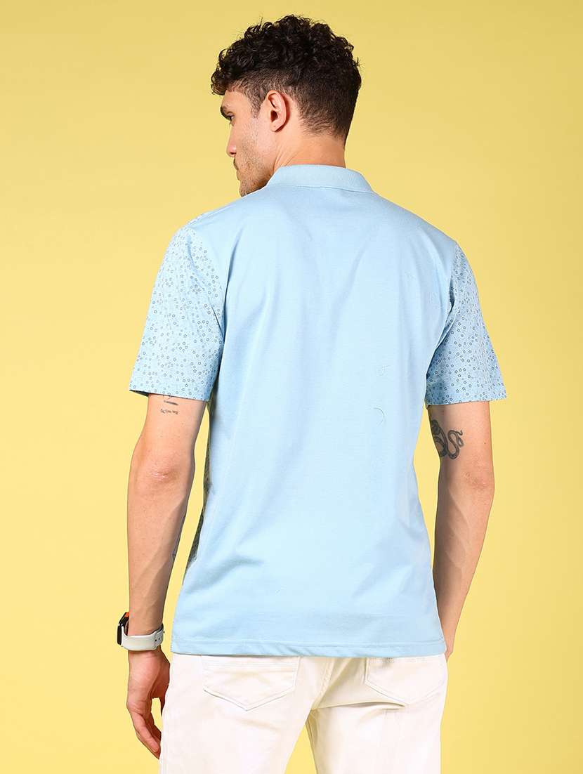 men printed short sleeve polo t-shirt - 21908032 -  Standard Image - 3