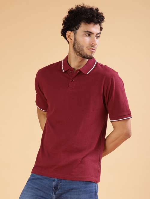 men solid short sleeve regular fit polo t-shirt - 21908033 -  Standard Image - 0