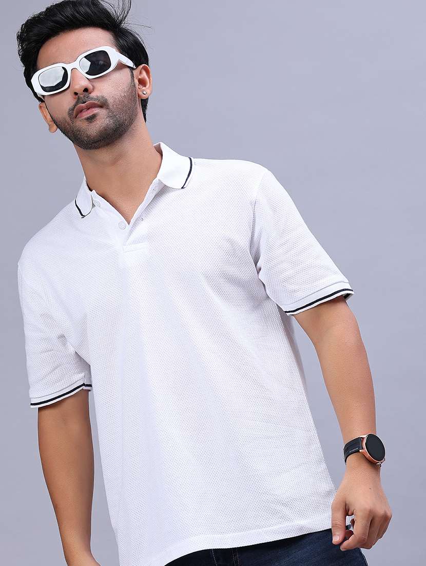 men solid short sleeve regular fit polo t-shirt