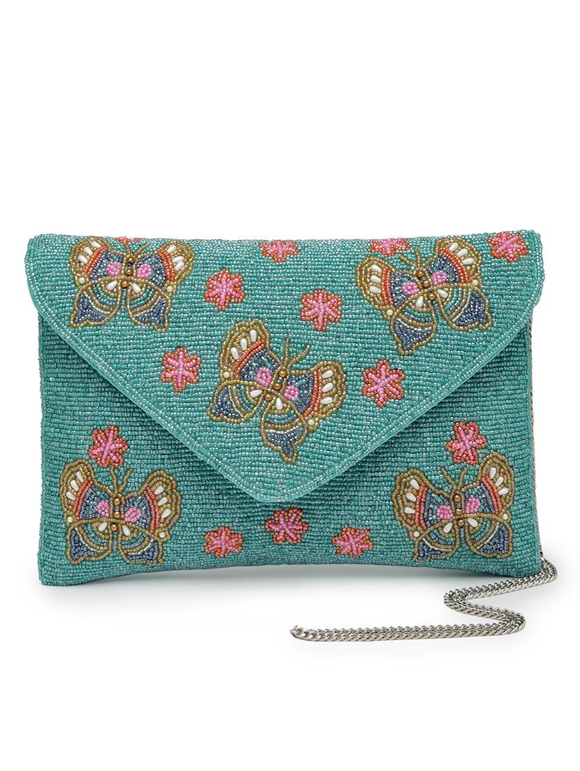 women turquoise embellished sling bag - 21908155 - Standard Image - 3
