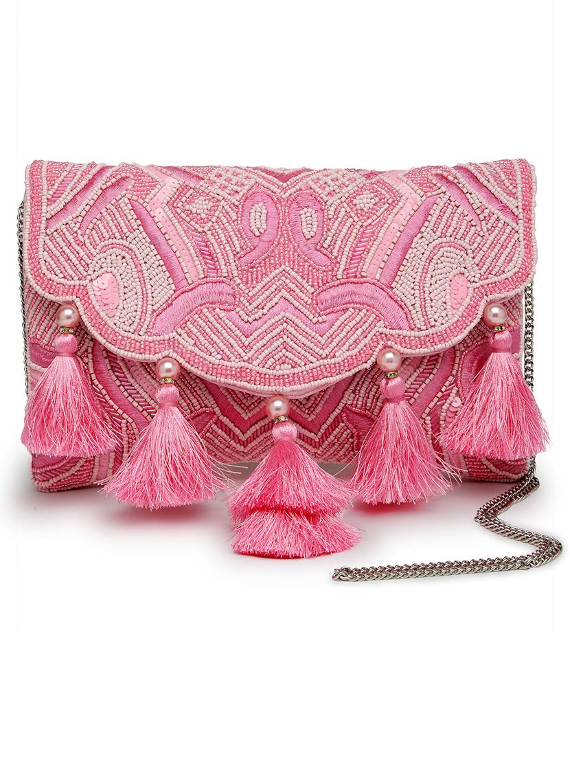 women pink embellished sling bag - 21908157 - Standard Image - 3