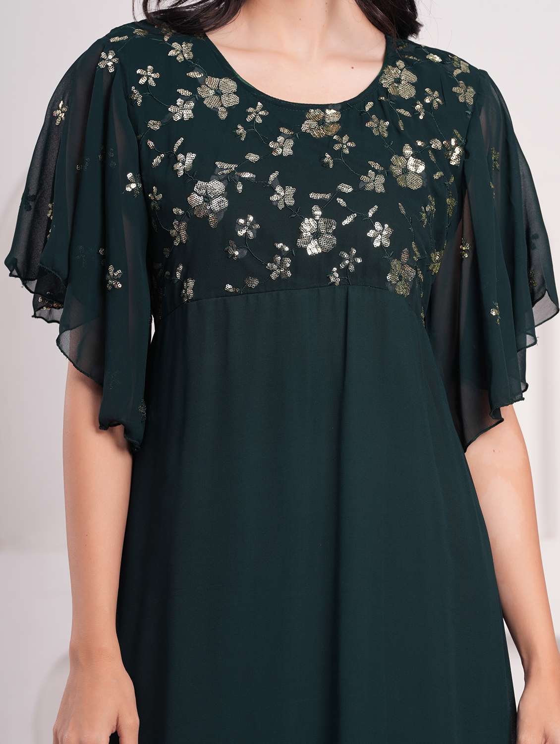 women embellished flared sleeve a-line ethnic dress - 21908182 - Standard Image - 5