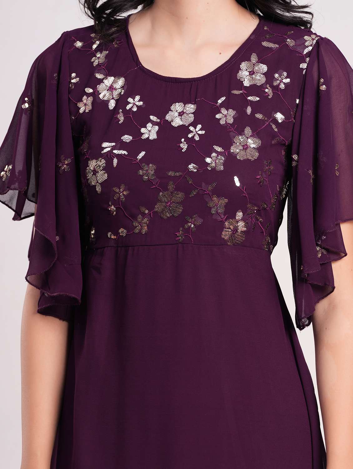 women embellished flared sleeve a-line ethnic dress - 21908184 -  Standard Image - 5