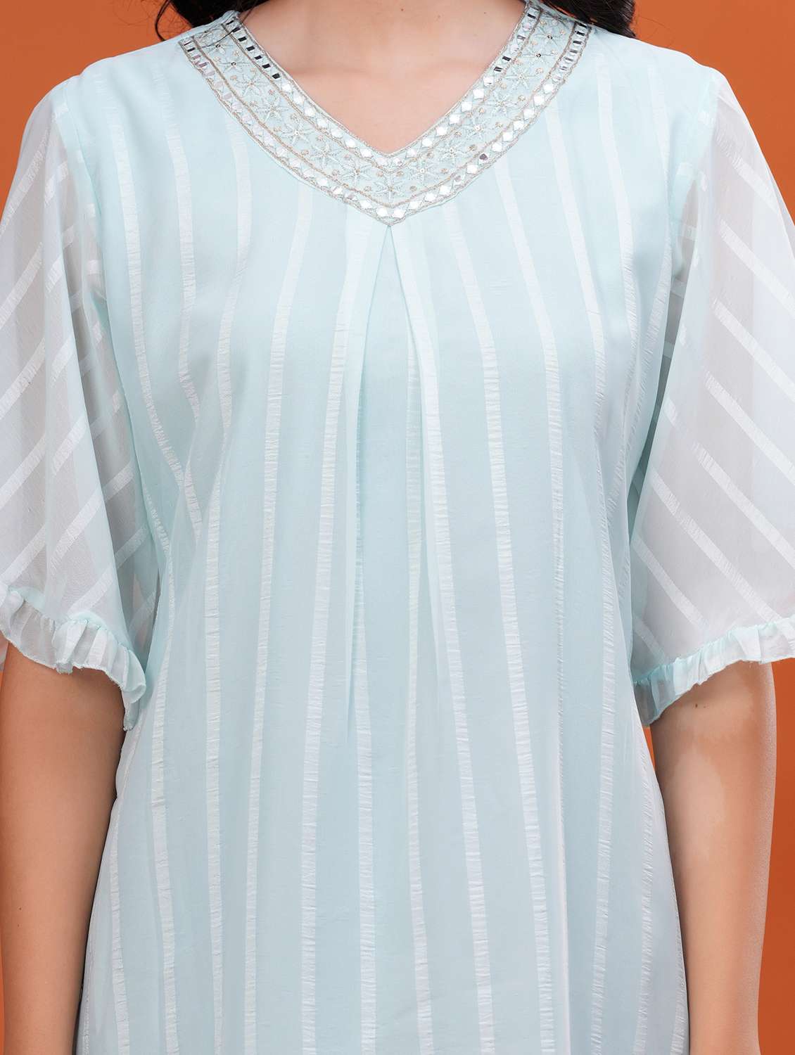 women embroidered flared sleeve a-line ethnic dress - 21908279 -  Standard Image - 5