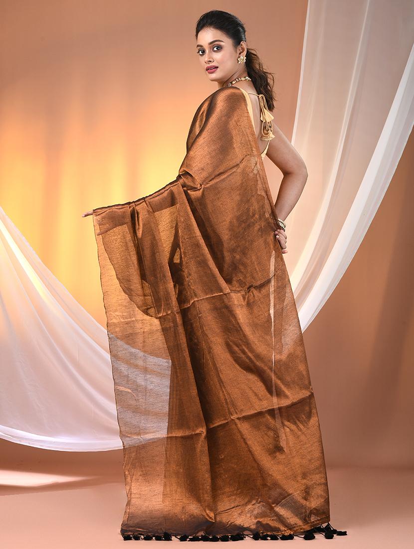 women solid casual wear saree with blouse - 21908331 - Standard Image - 3