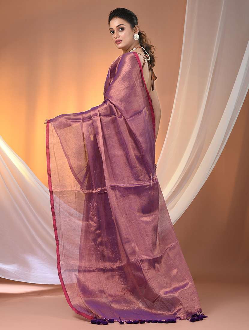 women solid casual wear saree with blouse - 21908342 -  Standard Image - 3