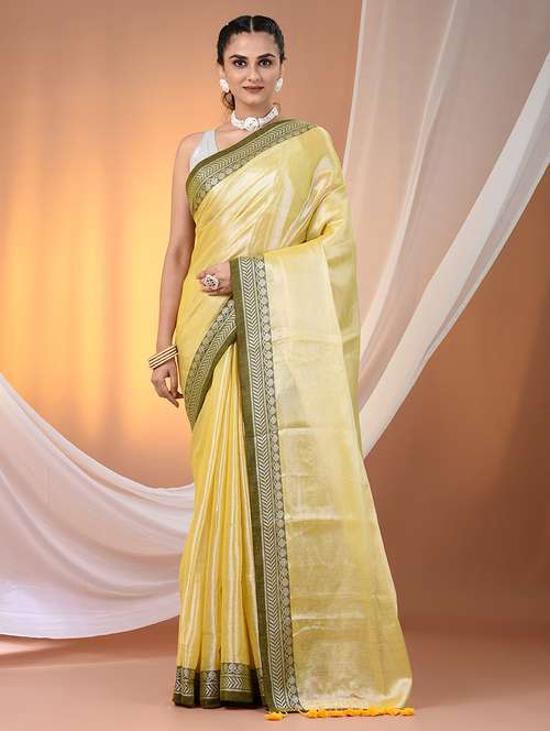 women solid with bordered saree with blouse - 21908399 - Standard Image - 0
