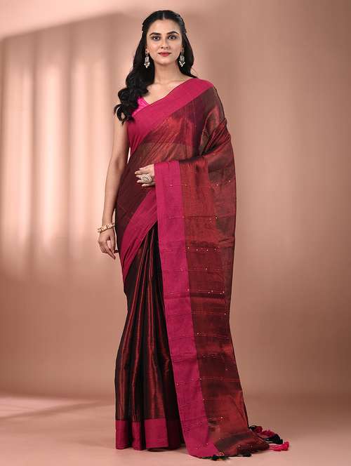 women solid with work embellished saree  with blouse - 21908401 -  Standard Image - 0