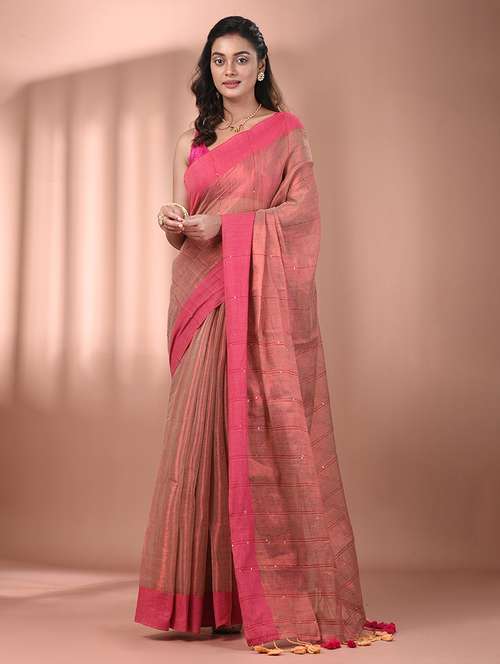 women solid with work embellished saree  with blouse - 21908405 -  Standard Image - 0