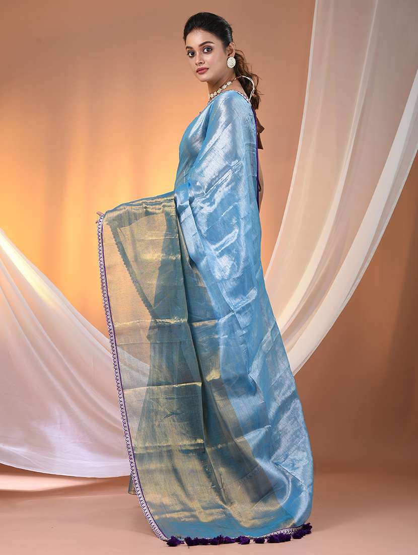 women color block casual wear saree with blouse - 21908410 -  Standard Image - 3