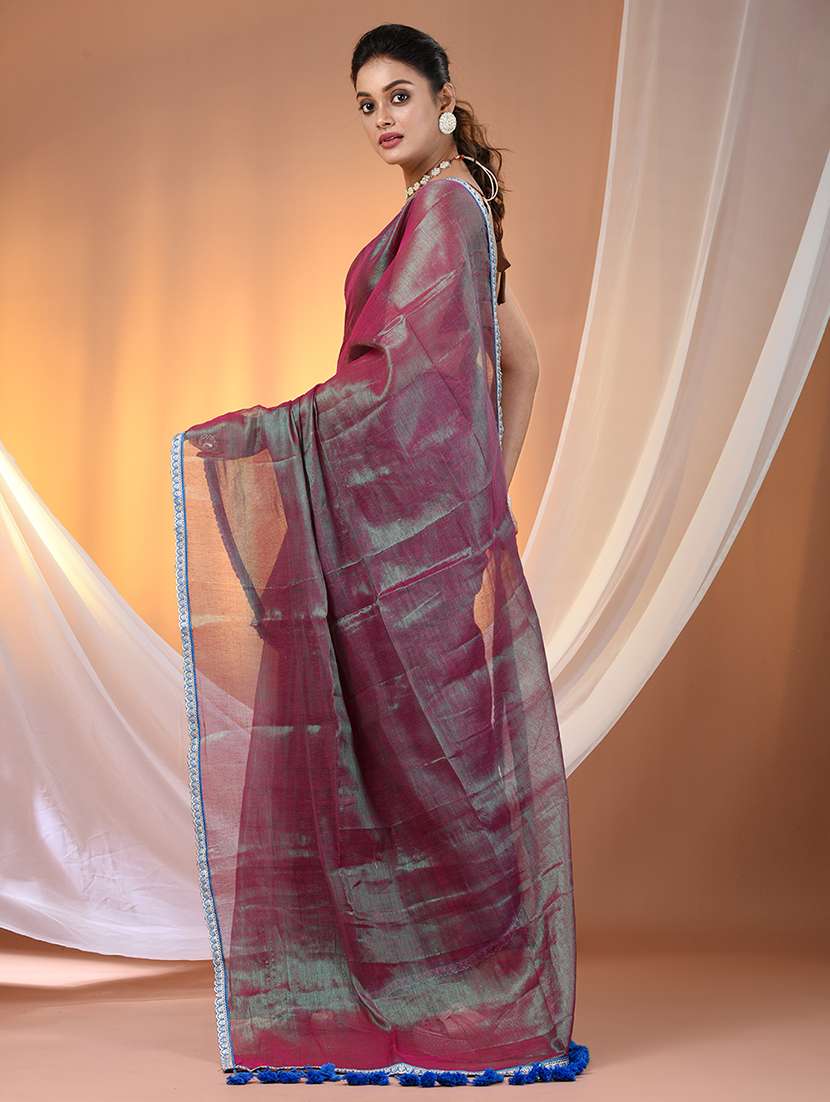 women solid casual wear saree with blouse - 21908416 - Standard Image - 3