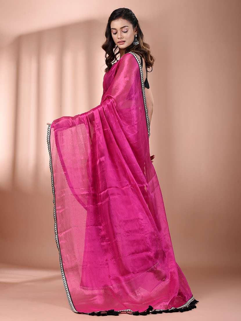women solid casual wear saree with blouse - 21908417 - Standard Image - 3
