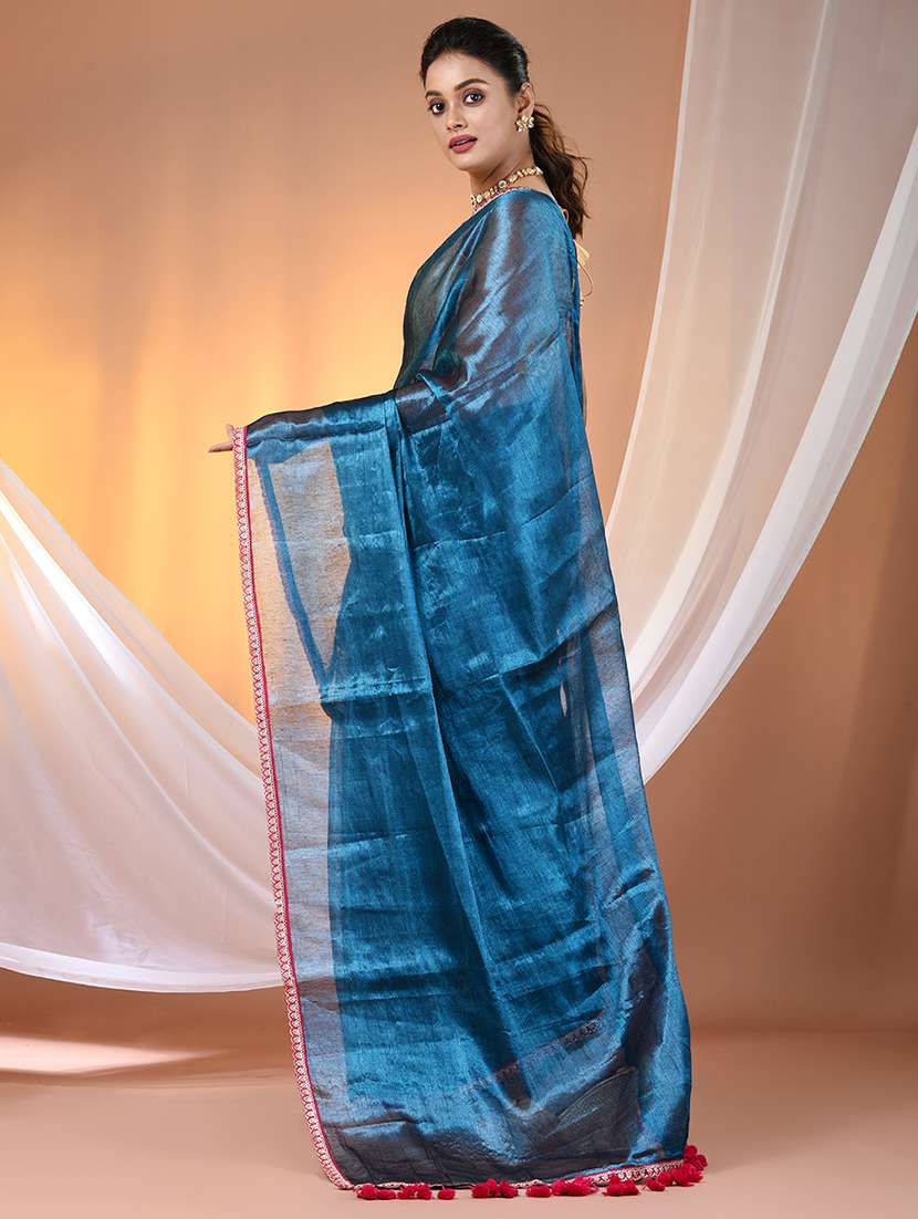 women solid casual wear saree with blouse - 21908418 -  Standard Image - 3