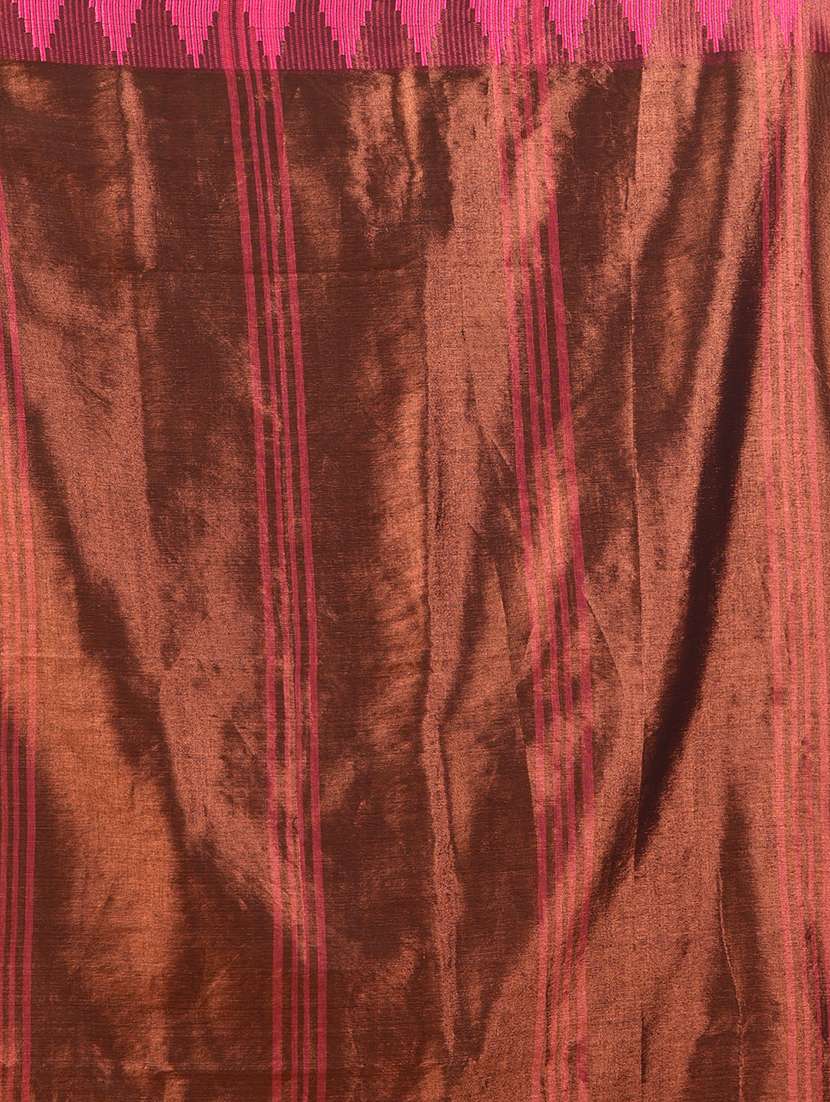 women solid with bordered handloom saree with blouse - 21908423 -  Standard Image - 5