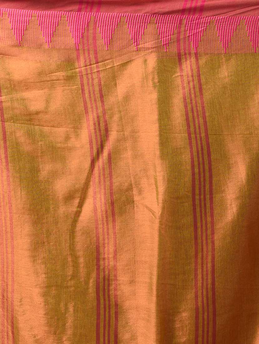 women solid with bordered handloom saree with blouse - 21908424 - Standard Image - 5