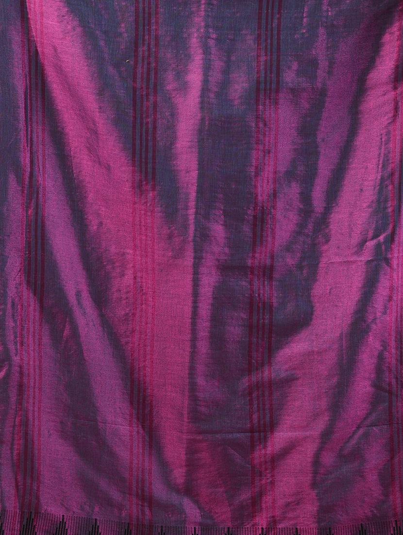 women solid with bordered handloom saree with blouse - 21908428 - Standard Image - 5
