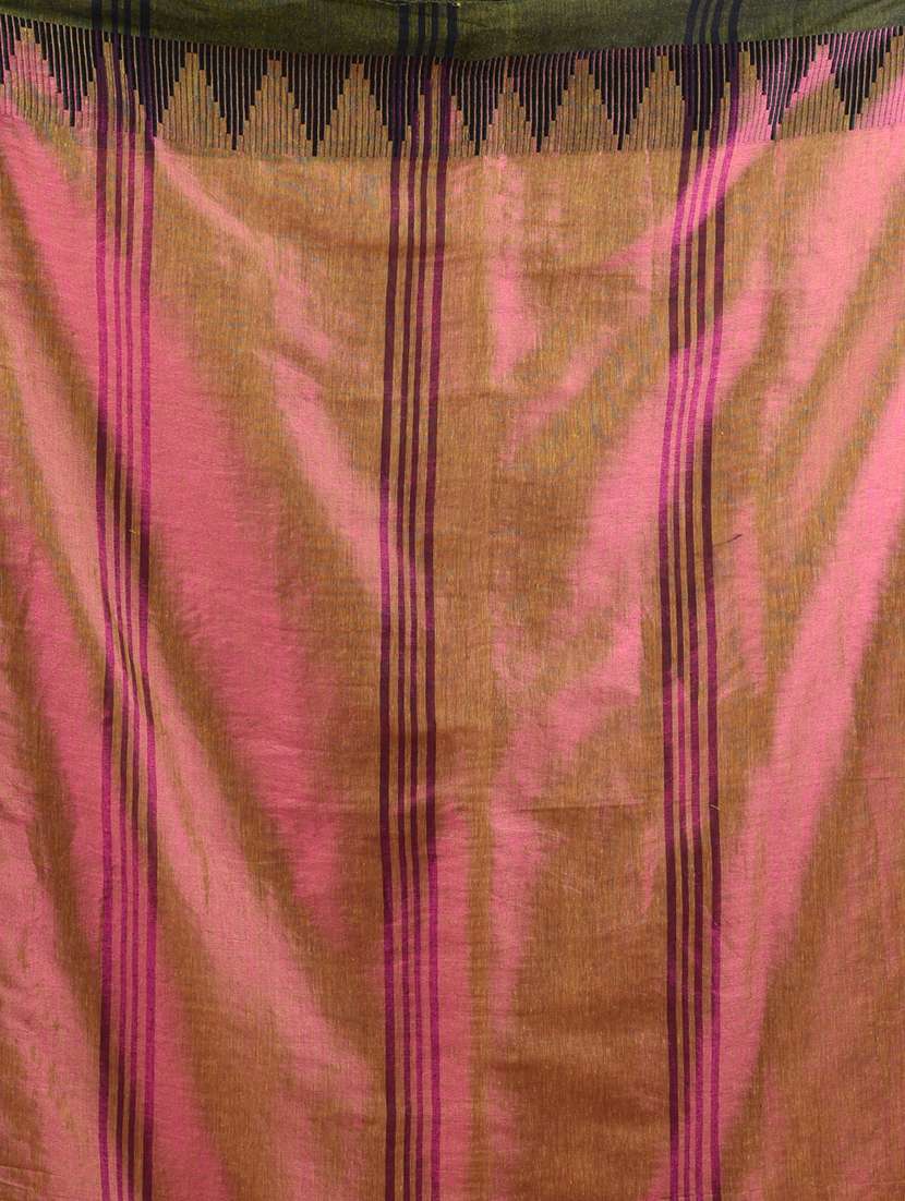 women solid with bordered handloom saree with blouse - 21908429 - Standard Image - 5