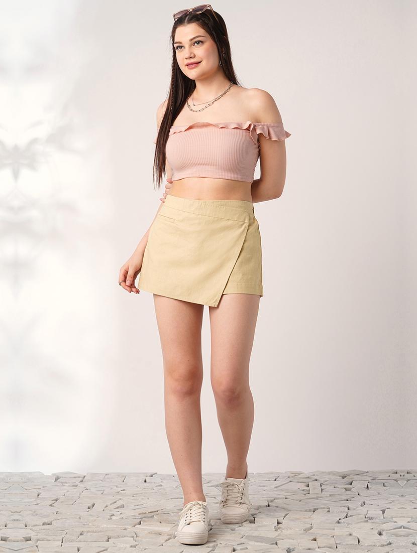 women solid high rise skorts - 21908459 - Standard Image - 5