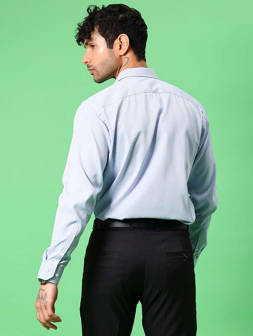 men solid collared long sleeve formal shirt - 21908598 -  Standard Image - 3