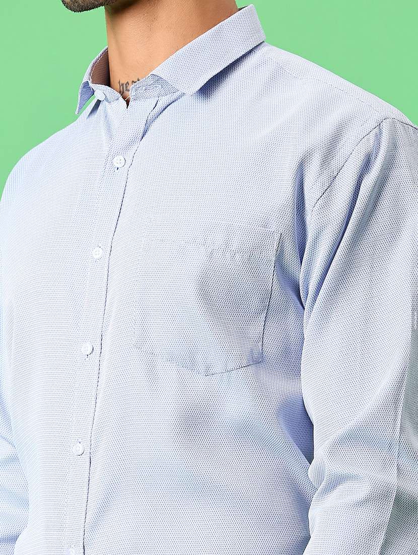 men solid collared long sleeve formal shirt - 21908598 -  Standard Image - 5