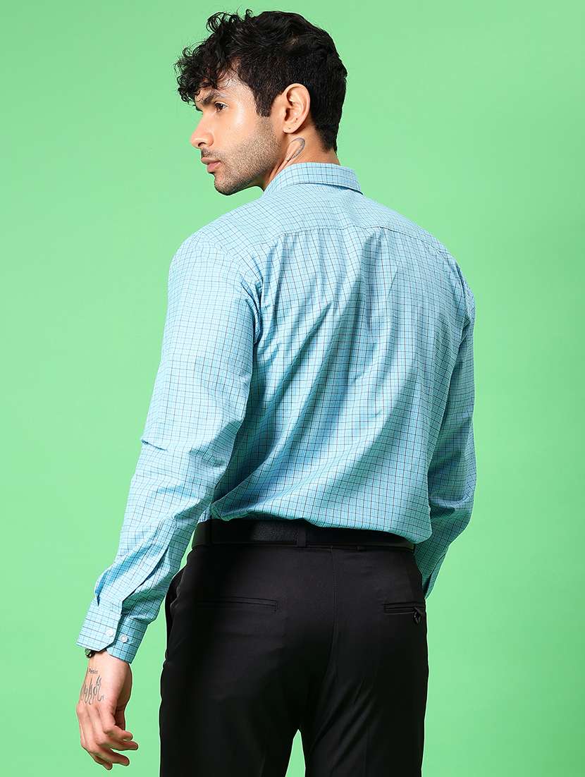 men checkered collared long sleeve formal shirt - 21908601 -  Standard Image - 3