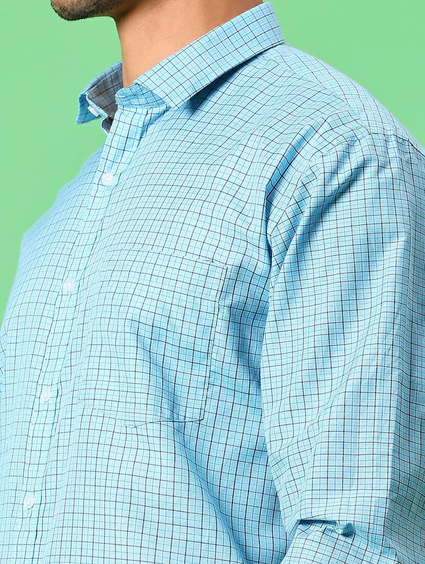 men checkered collared long sleeve formal shirt - 21908601 -  Standard Image - 5
