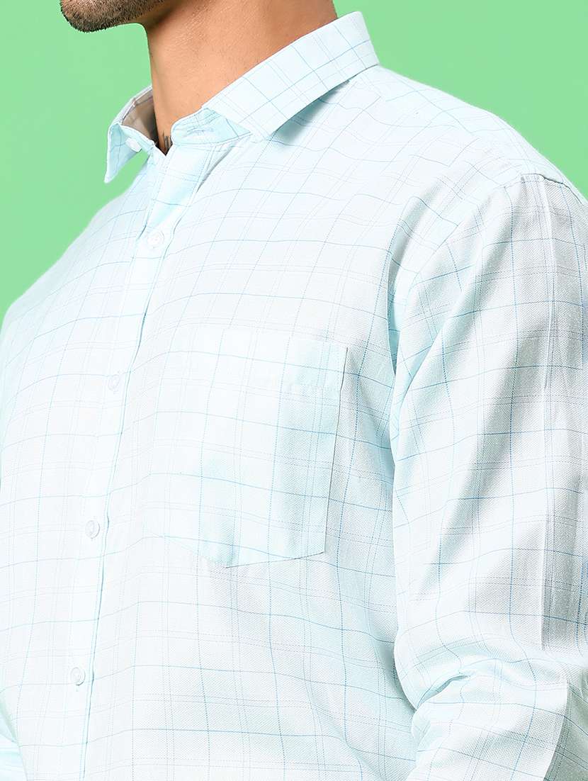 men checkered collared long sleeve formal shirt - 21908603 -  Standard Image - 5