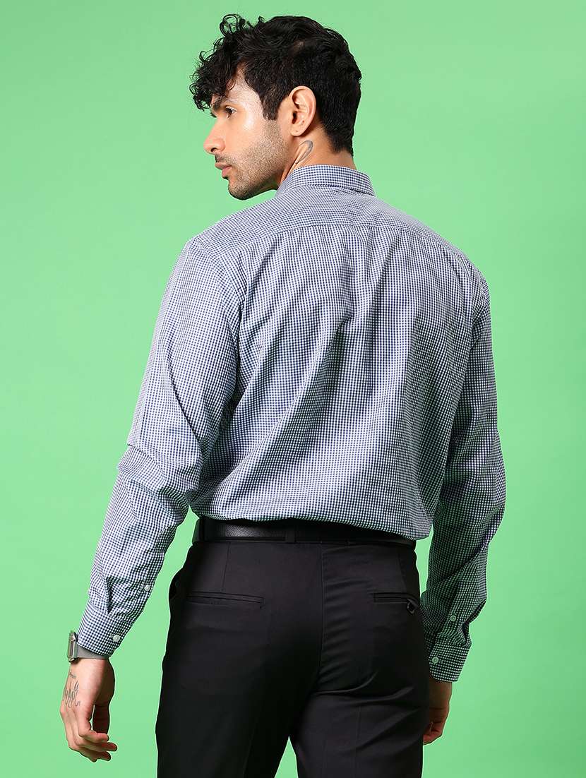 men checkered collared long sleeve formal shirt - 21908604 -  Standard Image - 3