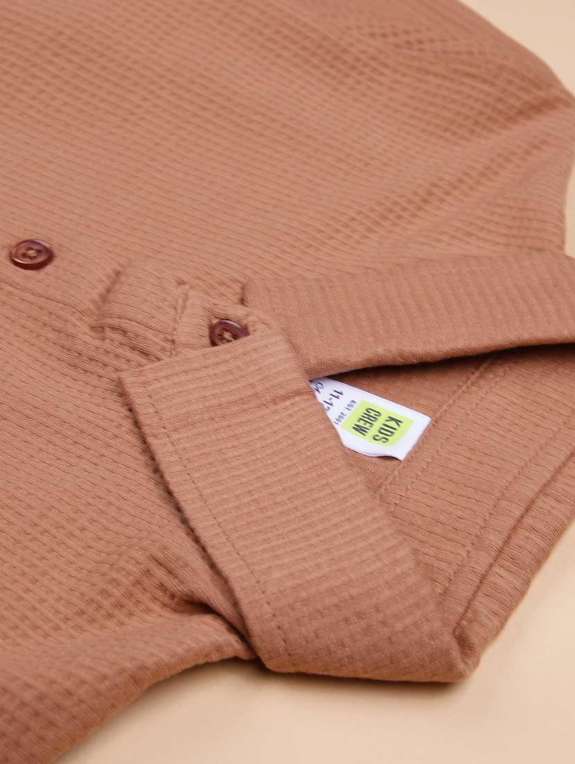 boys solid collared long sleeve shirt - 21908660 -  Standard Image - 3