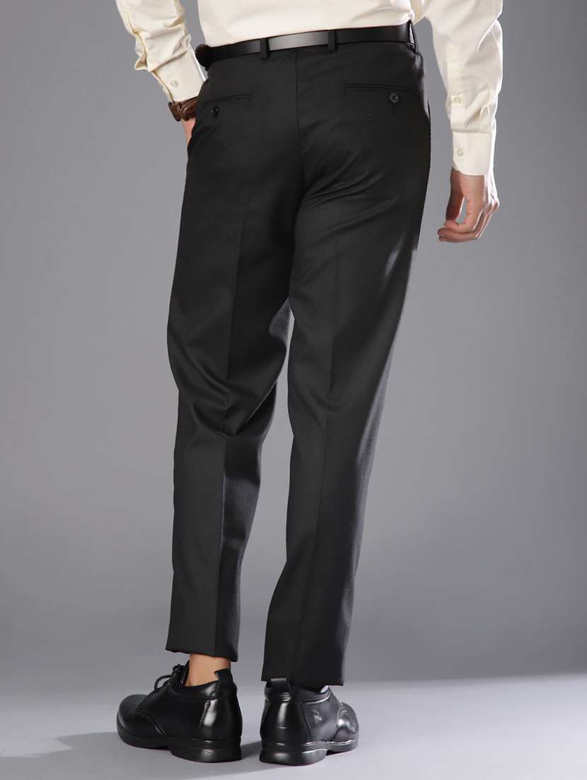 men solid mid rise flat front formal trouser - 21908725 -  Standard Image - 3