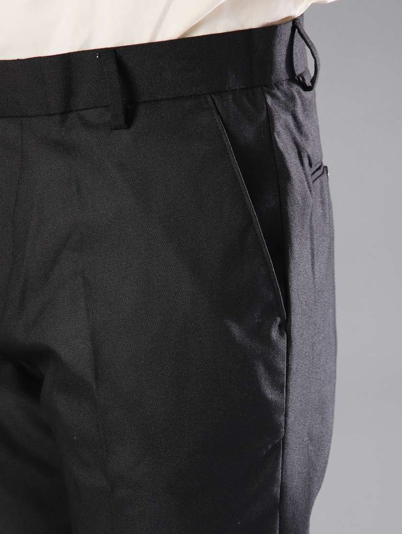 men solid mid rise flat front formal trouser - 21908725 -  Standard Image - 5