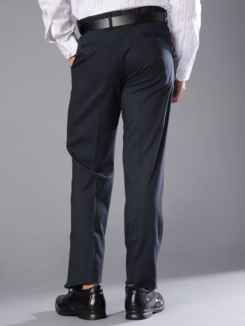 men solid mid rise flat front formal trouser - 21908726 -  Standard Image - 3