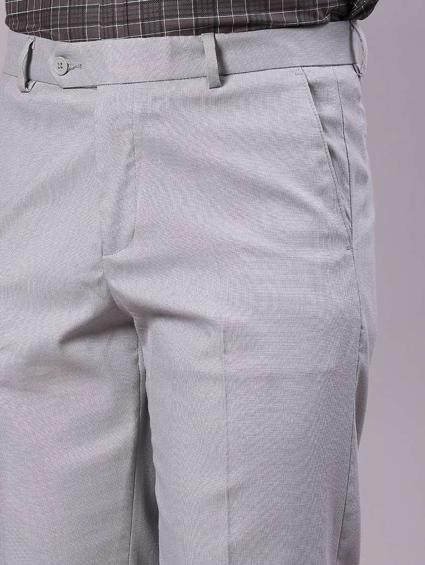 men solid mid rise flat front formal trouser - 21908727 -  Standard Image - 5