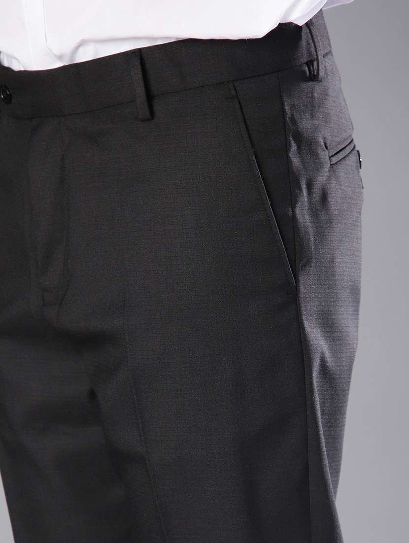 men solid mid rise flat front formal trouser - 21908728 -  Standard Image - 5