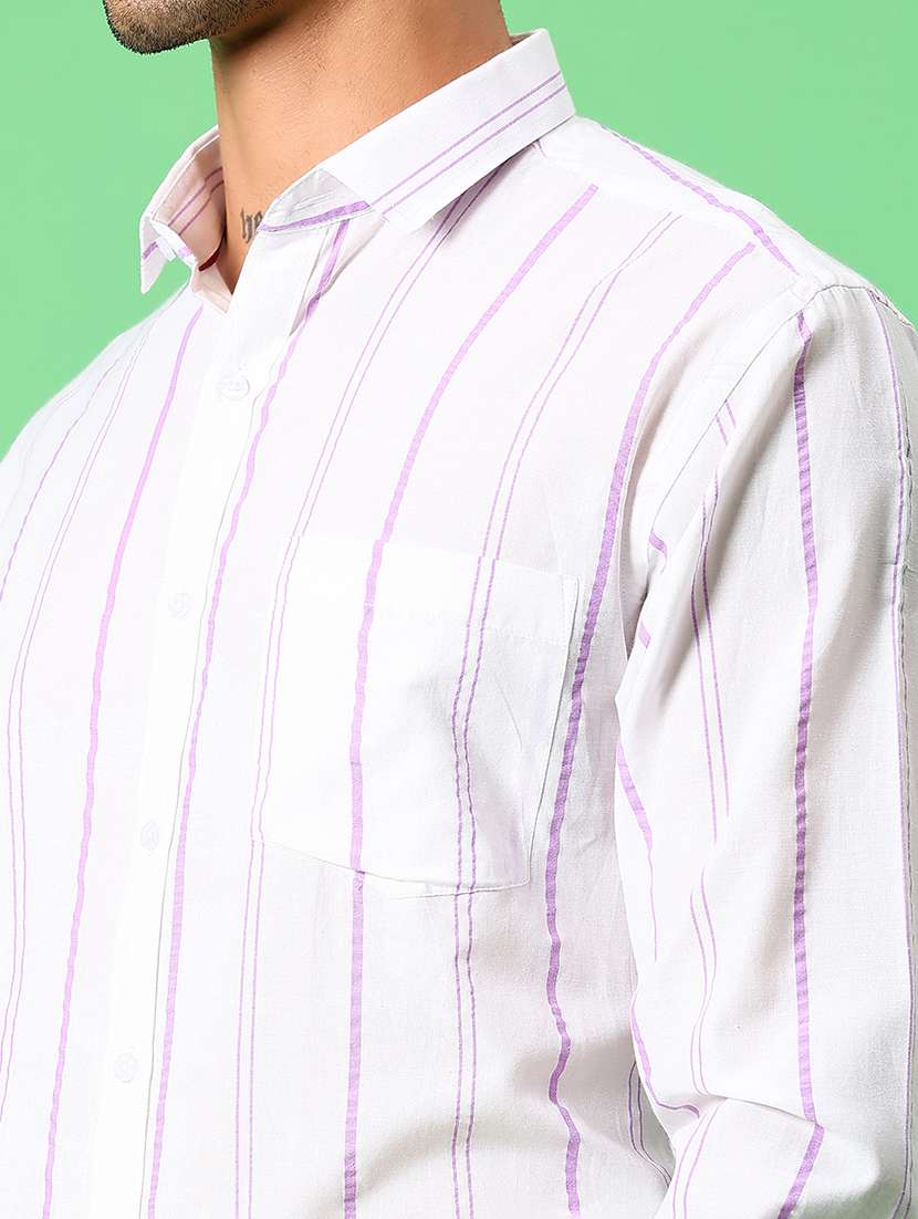 men striped collared long sleeve formal shirt - 21908731 -  Standard Image - 5
