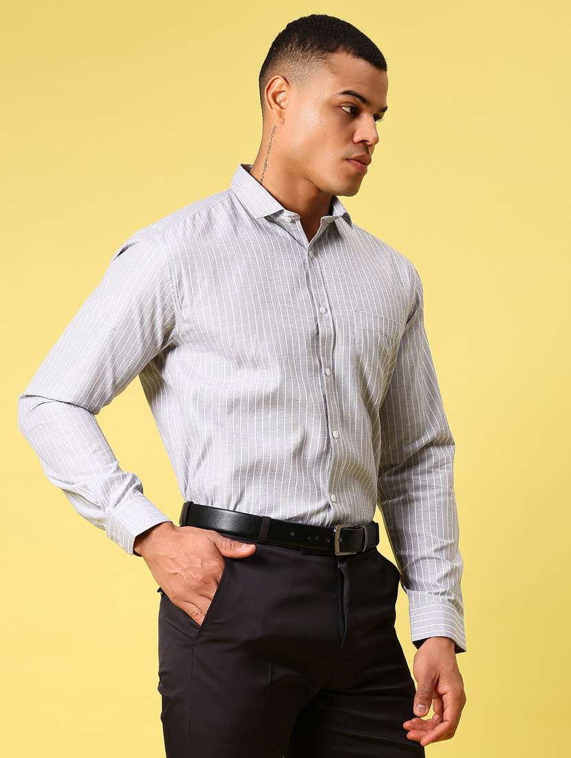 men striped long sleeve regular fit formal shirt - 21908732 -  Standard Image - 3