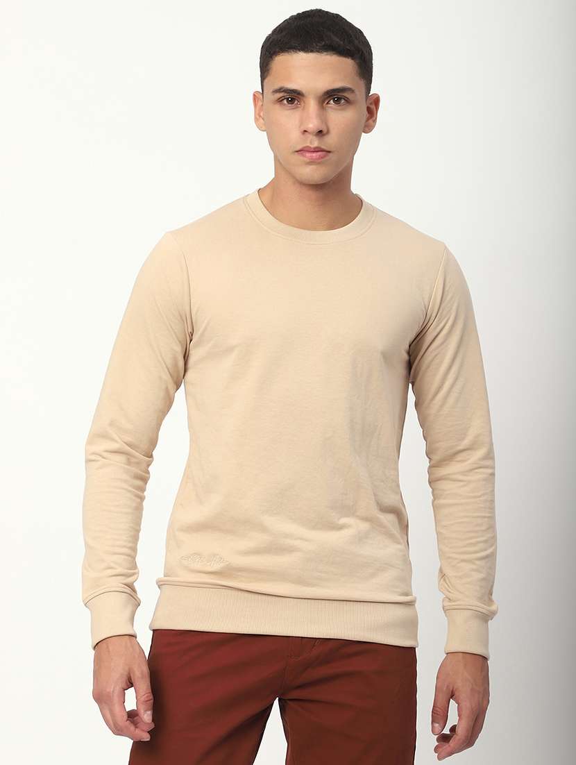 men solid long sleeve regular fit t-shirt