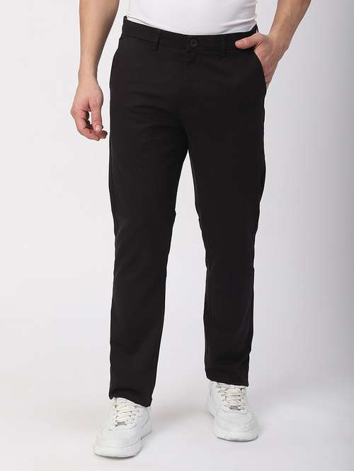 men solid mid rise chinos casual trouser - 21908812 - Standard Image - 0