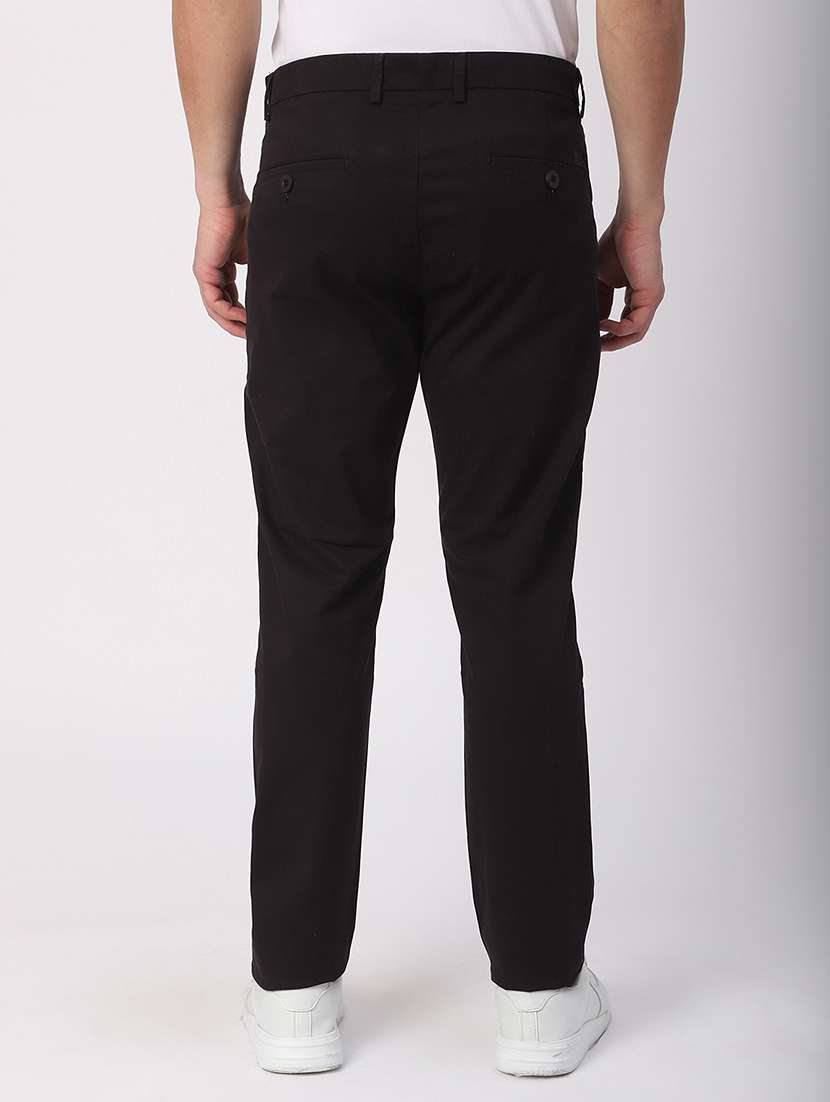men solid mid rise chinos casual trouser - 21908812 - Standard Image - 3