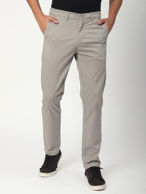 men solid mid rise chinos casual trouser - 21908814 - Standard Image - 0